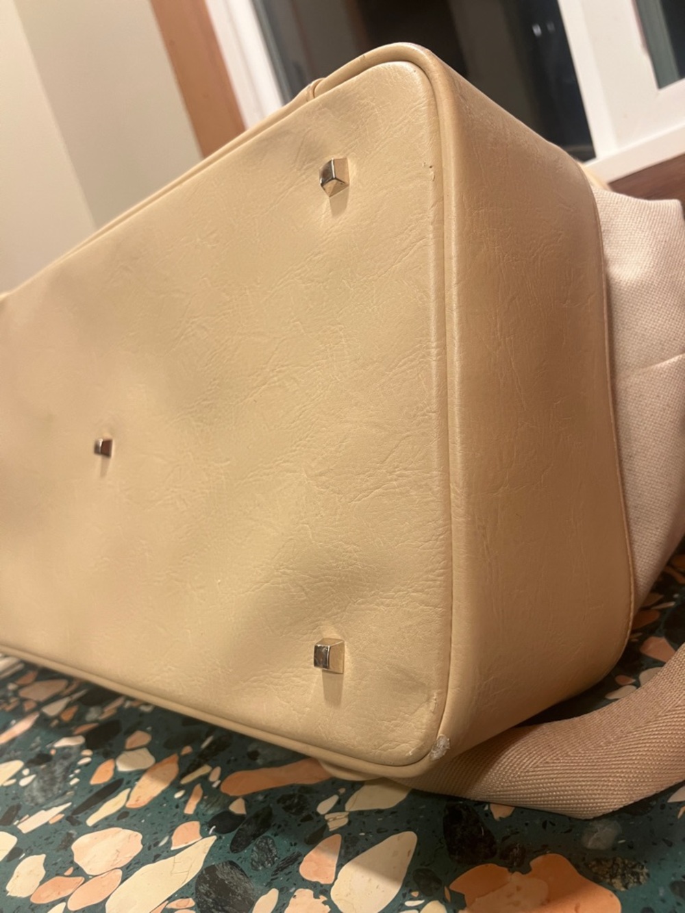 BEIS Beige and Cream Travel Duffel Bag - Picture 10 of 11